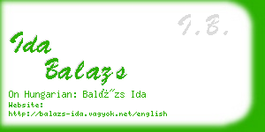 ida balazs business card